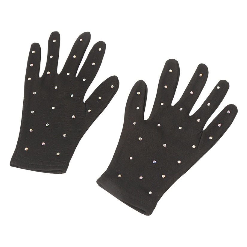 Picture of Factory wholesale figure skating performance gloves children's gloves adult female semicolon rhinestone opaque magic gloves