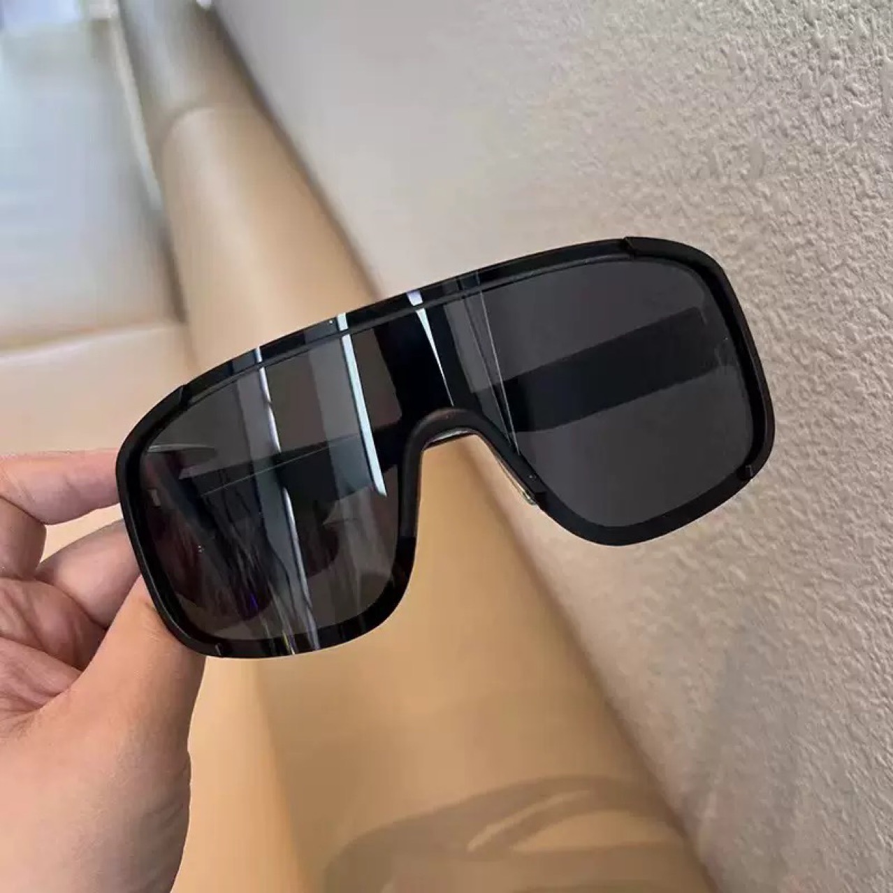 Outdoor Large Frame Frosted Black Mercury Riding Glasses Windproof Glasses Mountaineering Highway Mountain Bike Sports Eye Protection Sunglasses