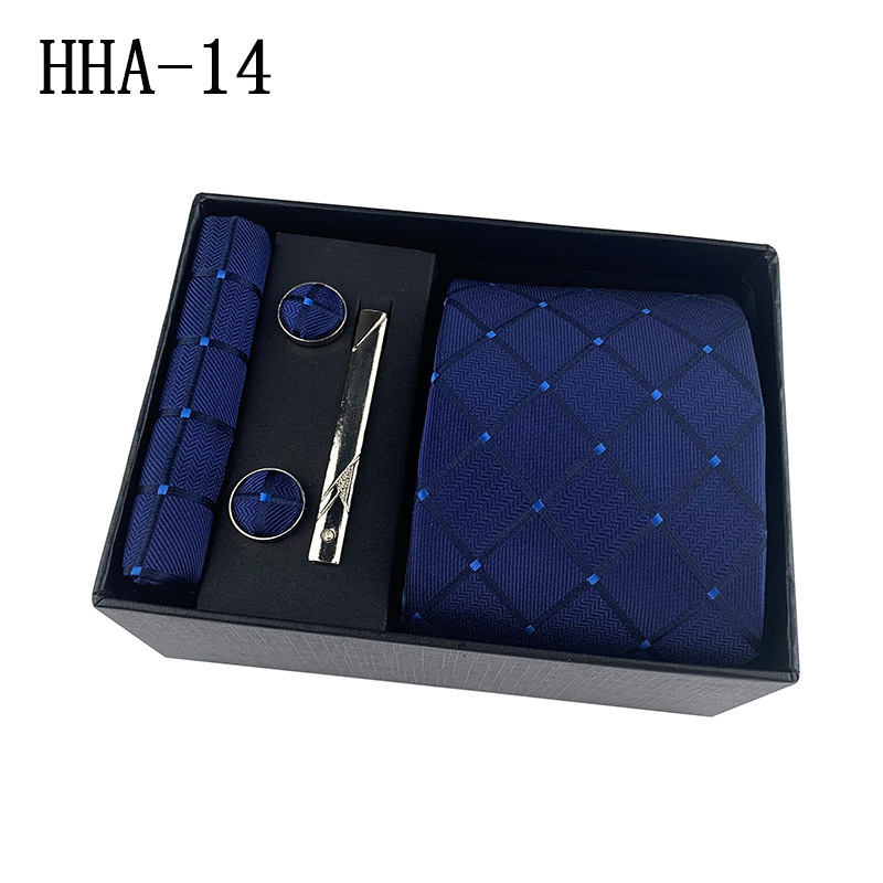 Picture of Factory Wholesale Men's Tie Business Dress Wedding Photo Suit Accessories Tie Cufflinks Square Tie Gift Box