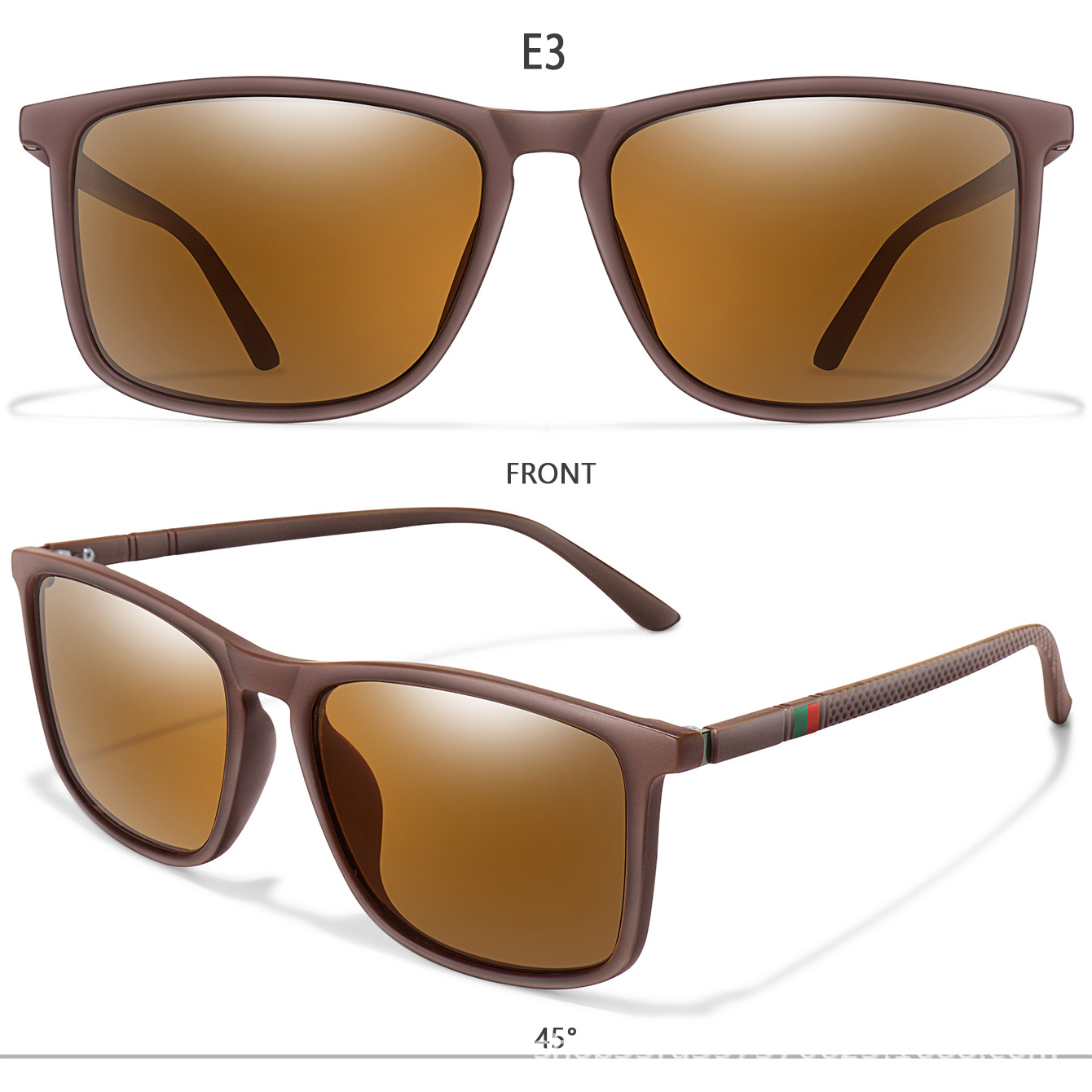 Picture of AliExpress wish shrimp skin popular polarized sunglasses square large frame classic glasses men and women driving fishing sunglasses