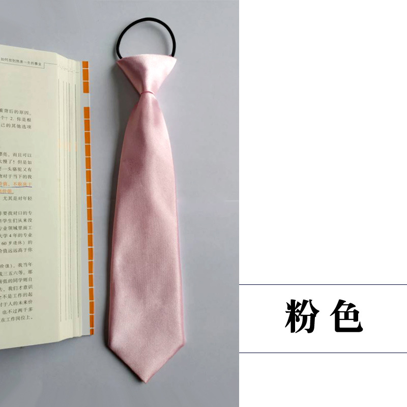 Picture of Children's tie boys Korean baby primary school students solid color striped plaid elastic pullover performance accessories wholesale