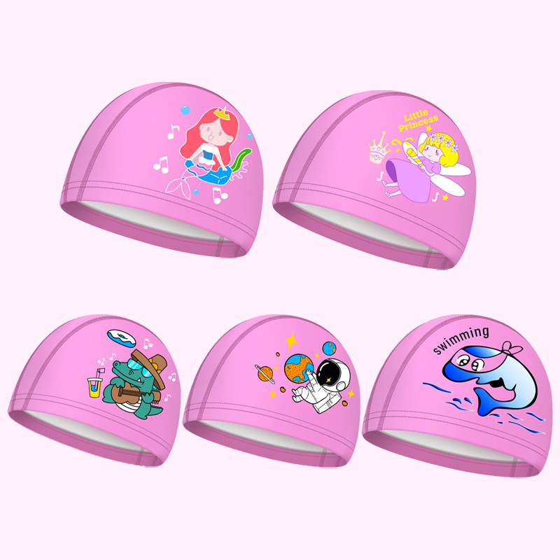 Picture of Children's swimming cap boys and girls waterproof head professional pu swimming cap cartoon pattern baby swimming cap wholesale