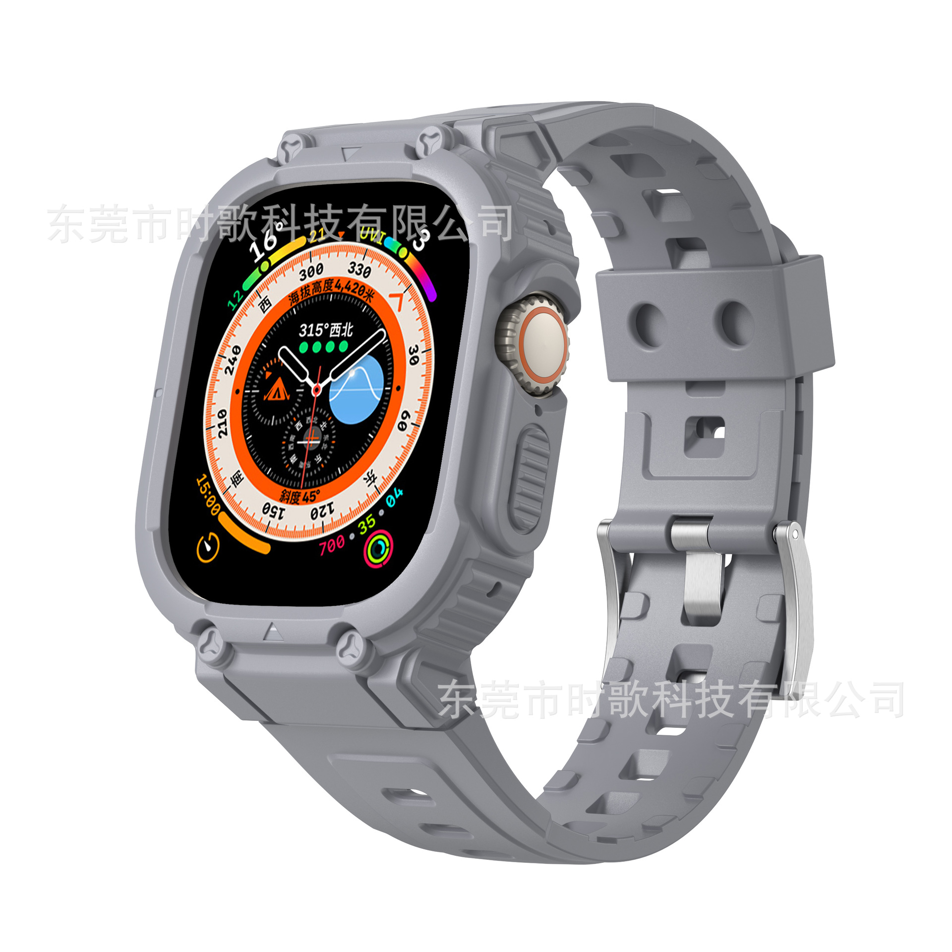 Picture of For apple 4~8 generation watch with solid color TPU apple watchUltra249mm all-in-one strap new