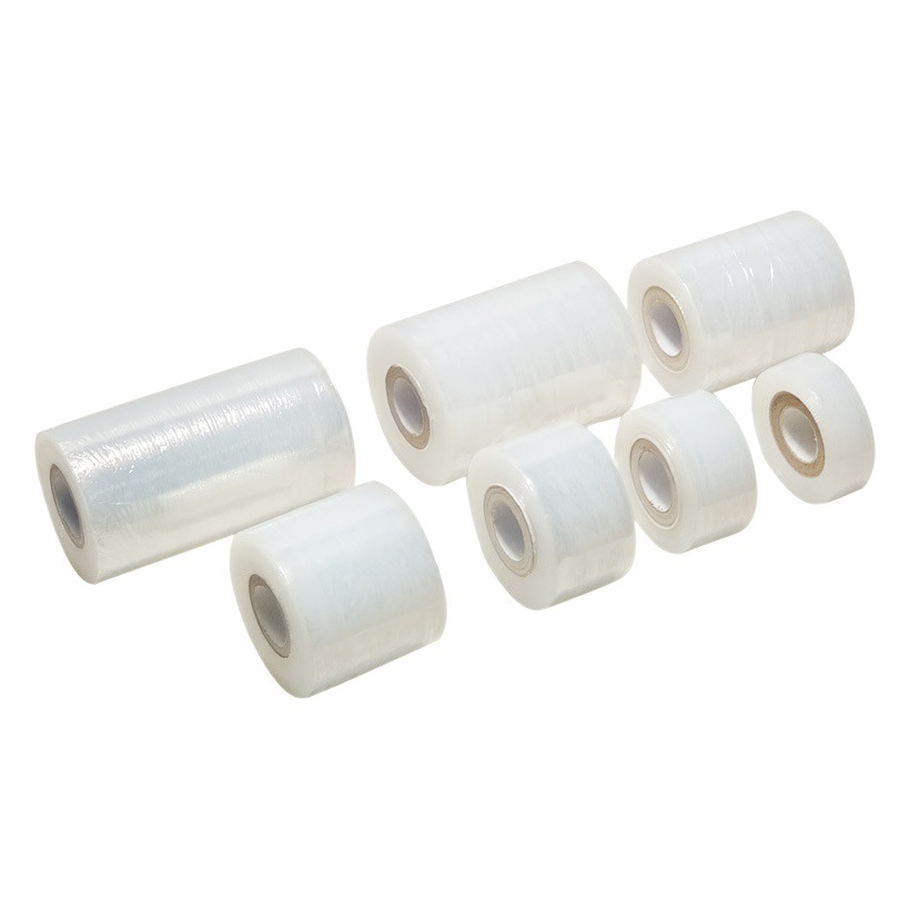 5cm Transparent Stretch Film 6cm Wholesale Manufacturer Pe Small Roll Stretch Film Self-Adhesive Protective Wrap Film Takeaway Packaging Film