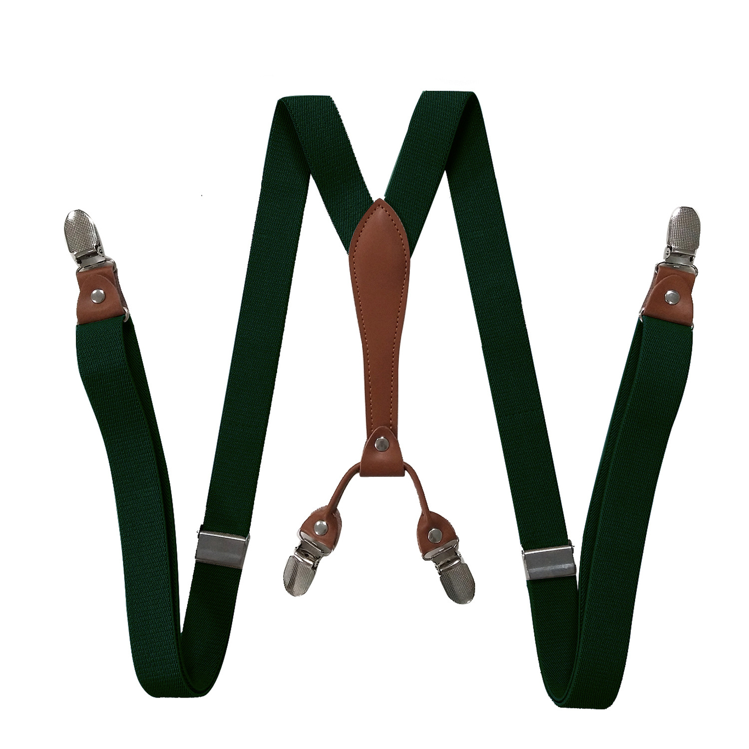 Picture of Cross-border supply 2.5cm adult 4-clip loose elastic suspenders for men and women elastic strap clip leather head