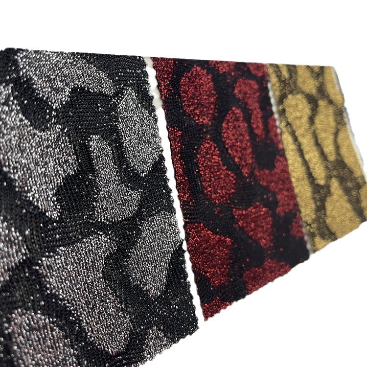 Knitted gold and silver thread bright silk cloth 110g large leopard/leopard print jacquard plaid jacquard houndstooth jacquard