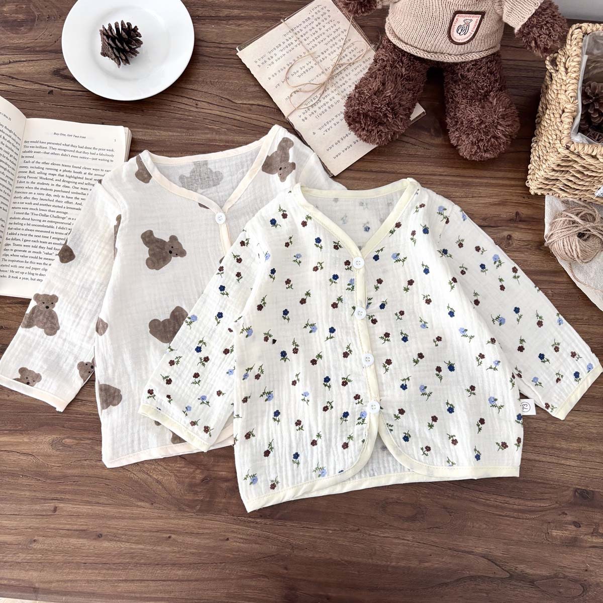INS Korean Style Infant Long Sleeve Thin Shirt Small Jacket Children's Boys and Girls Air Conditioning Summer Anti-mosquito Cardigan