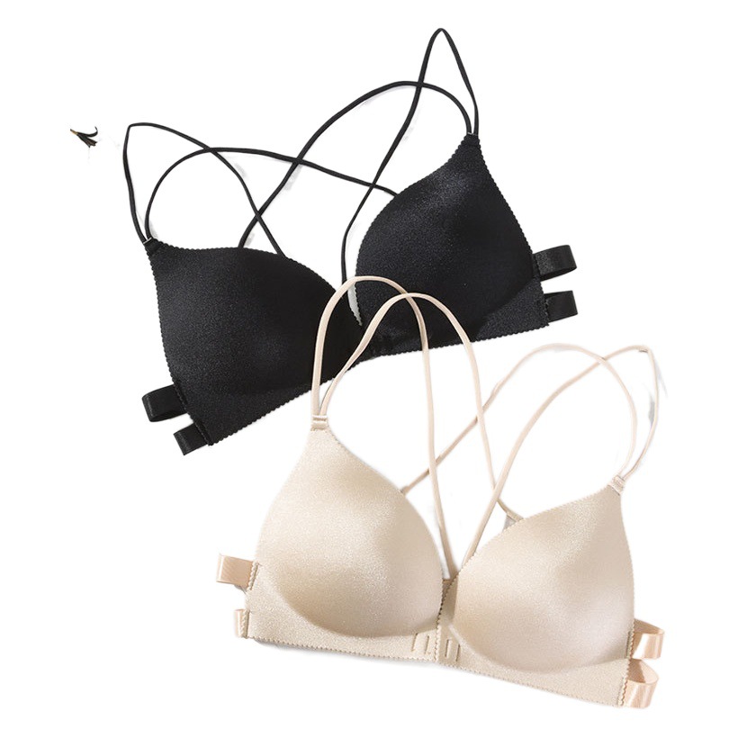 Beautiful Back 3D Front Button Wrapped Chest Intimates Girl Student Suspender Tube Top Sports Sexy Wire-Free Bra Vest Intimates