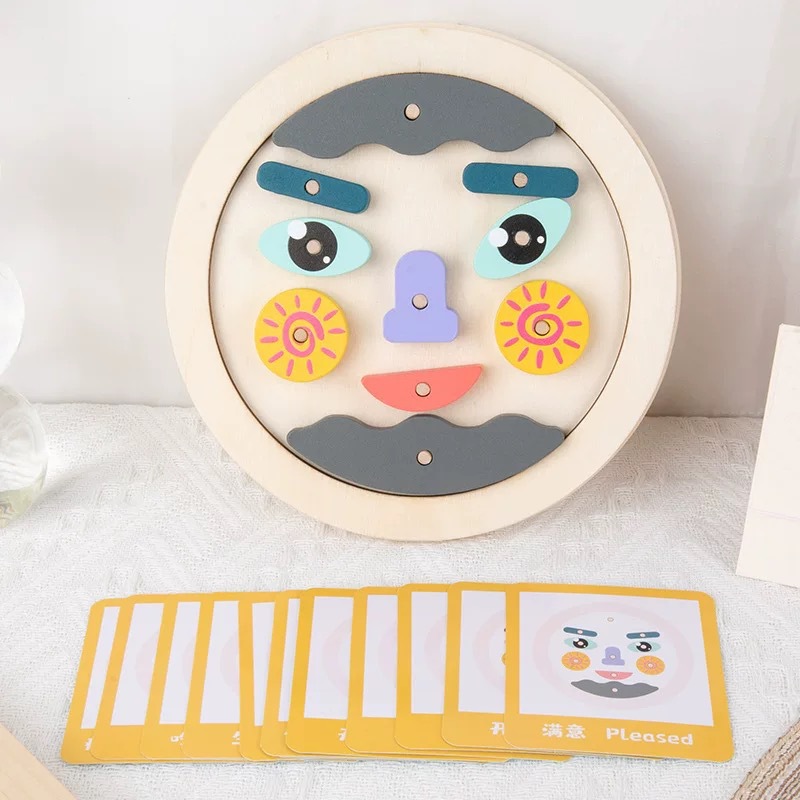 Picture of Children's Color Face-changing Rubik's Cube Building Block Toy Jigsaw Puzzle Block Logical Thinking Training Fun Educational Wooden Toys