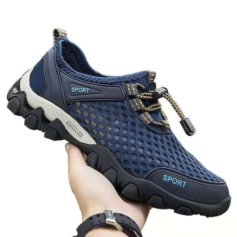 Picture of Summer Men's Shoes Hollow-out Mesh Shoes Men's Breathable Soft-soled Dad's Casual Shoes Non-slip Mesh Shoes Sports Old Beijing Cloth Shoes