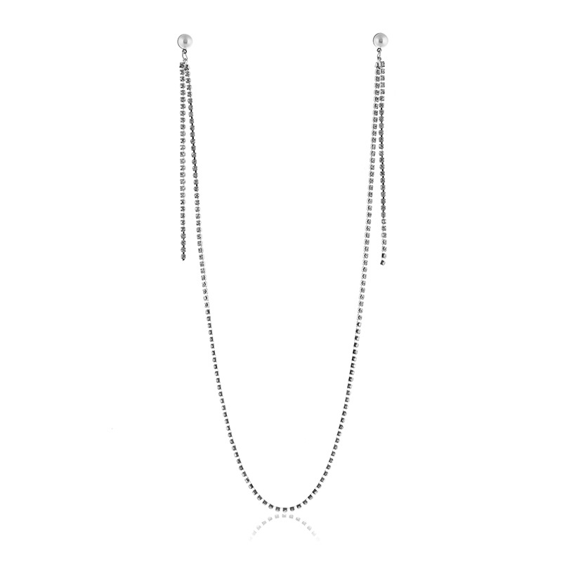 Picture of Cold style full diamond long necklace earrings halter one-piece one-piece earrings European and American personalized earrings for women