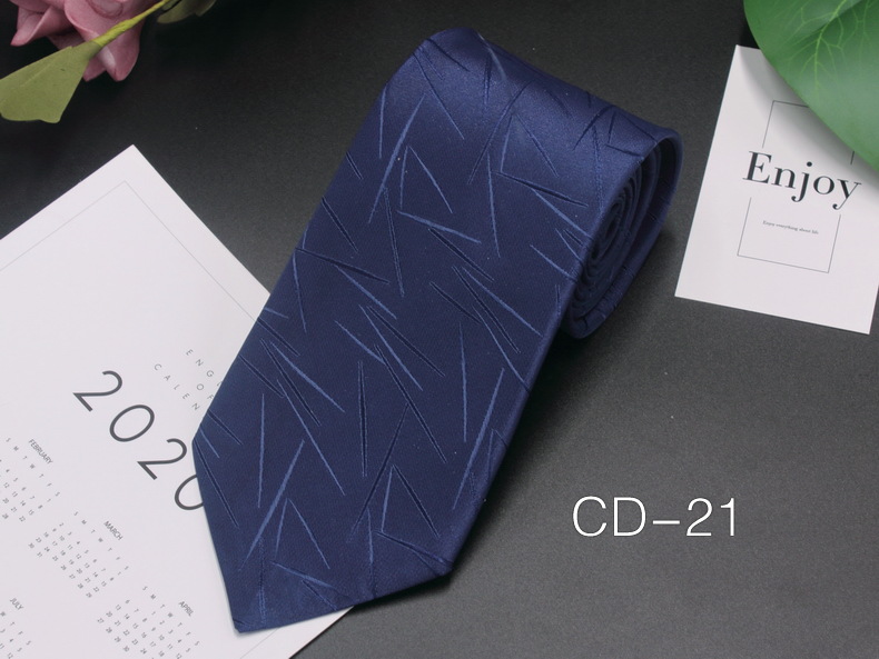 Picture of Manufacturer in stock men's business tie 8cm hand-punched professional formal wear interview striped tie men's Jacquard polyester silk