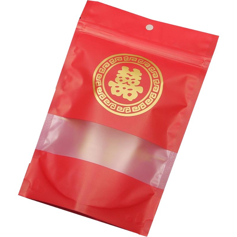 50 double happiness bags wedding candy self-sealing white sugar brown sugar cigarette gift bags New Year candy bags