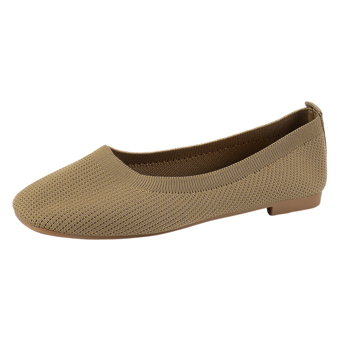 wish supply Korean style Foreign trade plus size square toe flat lazy shoes Women's Flying woven breathable flat heel low-cut work shoes
