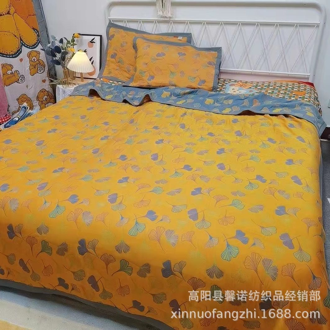 Wholesale new combed cotton fine sand gauze towel blanket soybean fiber blanket spring and summer single double autumn and winter leisure blanket