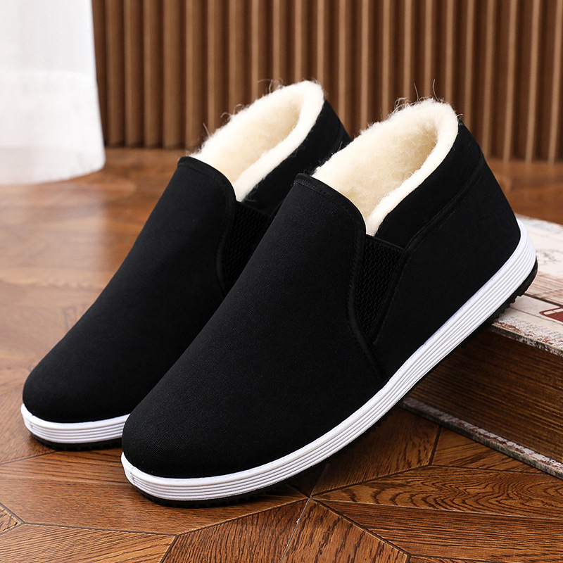Winter old Beijing cotton shoes fleece warm and thickened high-top cotton shoes non-slip cashmere casual vintage dad shoes men's shoes