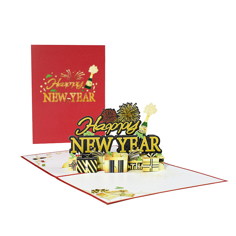 Picture of New Creative Amazon Cross-Border 3D Greeting Card Holiday Greetings Handmade Card Color Printed Christmas Lettering