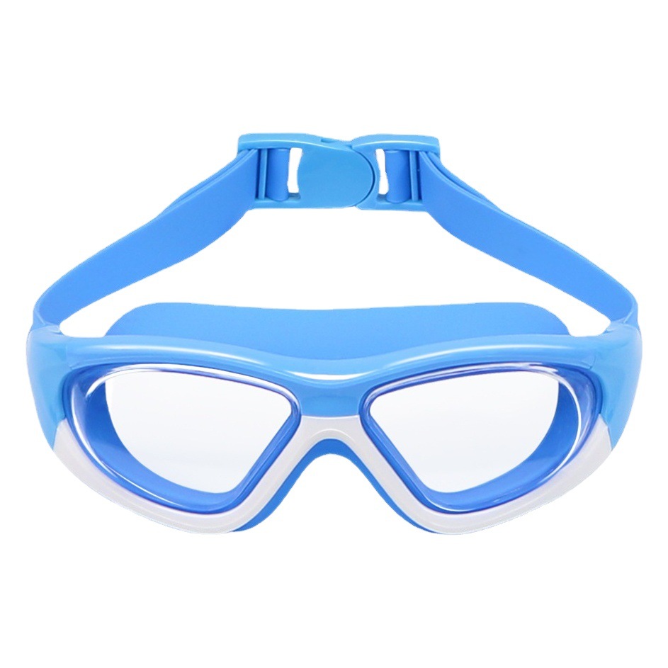 New HD Children's Swimming Goggles Boys and Girls Anti-fog Swimming Glasses Large Frame Goggles Comfortable Silicone Ear Plug