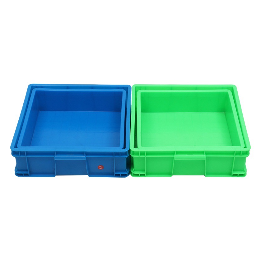 Blue Flat Mouth Uncovered Square Thickened Plastic Material Box Seafood Food Warehouse Logistics Plastic Turnover Box