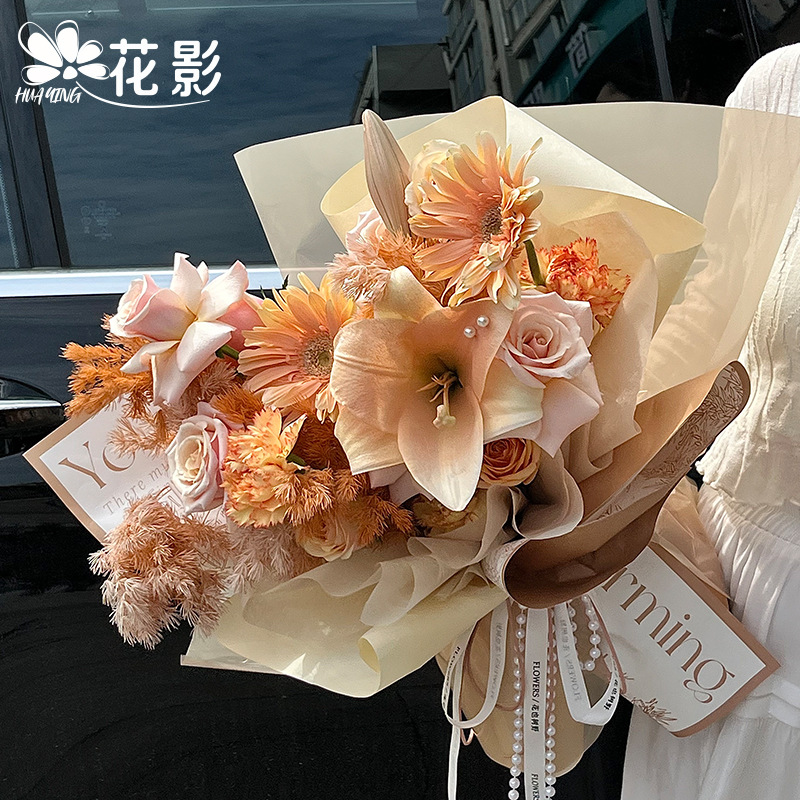 Huaying Chinese Valentine's Day Jiangnan Landscape Painting Flower Paper Kraft Paper Rose Flower Packaging Materials Flower Shop