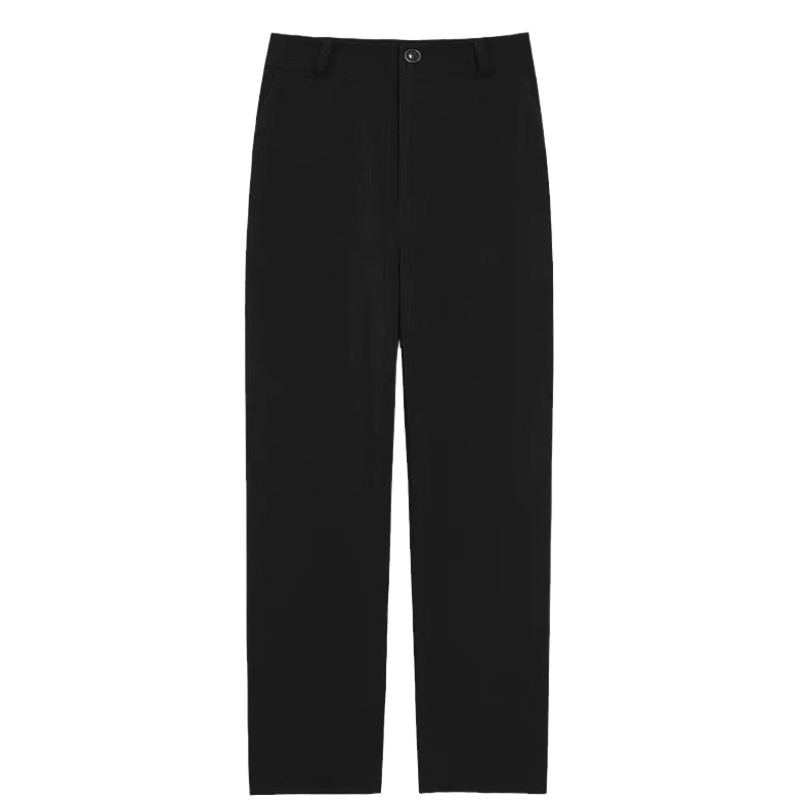 Black suit pants women's spring and autumn straight loose slimming mop drop-down wide-leg pants high waist draping casual trousers