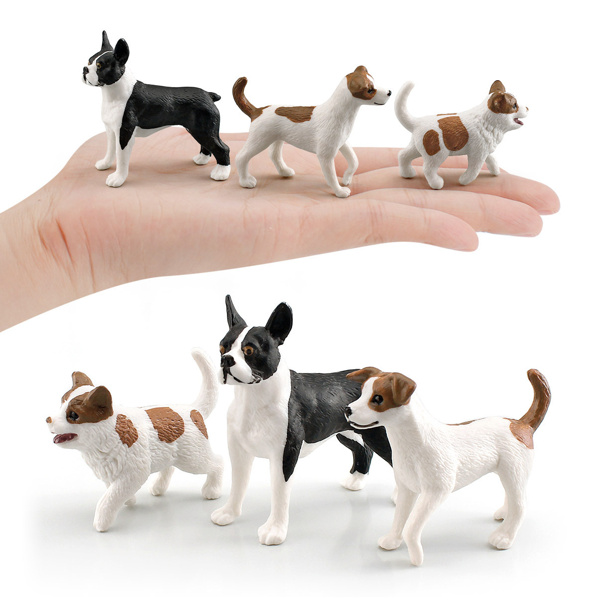 Picture of Simulation Jack Russell terrier puppy Boston terrier French bullfight Wolf Dog Pet Dog Animal model ornaments