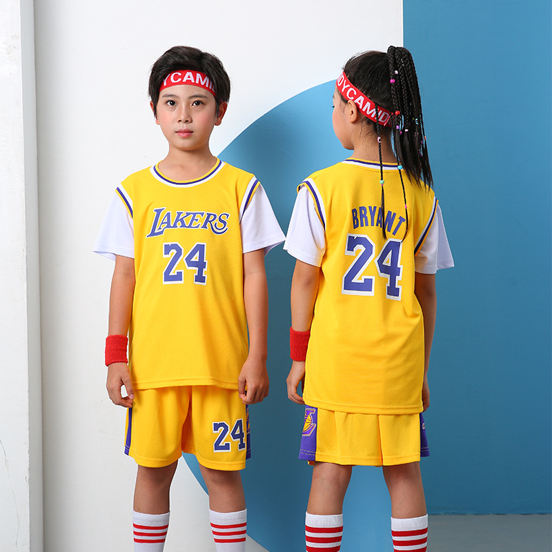 Kids basketball uniform set boys kobe jersey short sleeve girls summer nursery game training sports clothes
