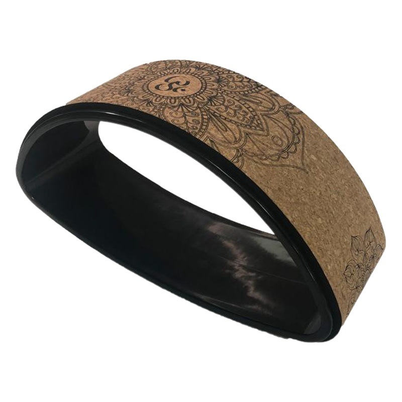 Picture of Cork Yoga Wheel Backbend Equipment Printed Yoga Circle Material for Pregnant Women Parent-Child Assisted Backbend Parent-Child Yoga