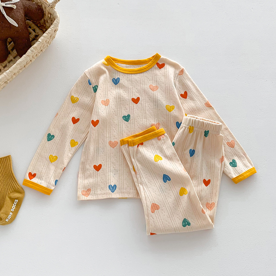 Picture of Autumn Children's Home Clothes South Korea Children's Pajamas suit Boys and Girls Autumn Clothes Autumn Trousers Baby Cotton Pajamas