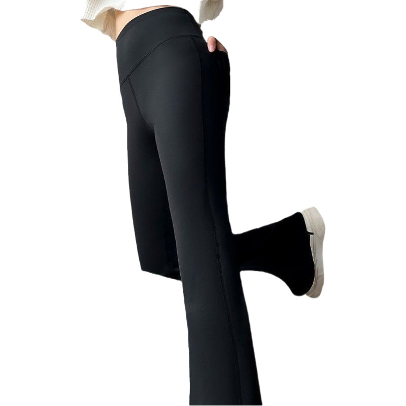 Picture of Flared Pants with Back Pockets, Barbie Pants, Tummy Control Leggings for Women, Autumn and Winter Style, Can Be Worn Outside, Shark Pants with Pocket Design