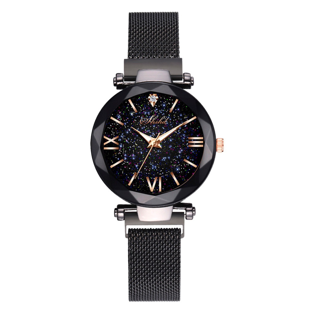 2021 women's Roman starry quartz watch lazy watch magnet strap magnet watch in stock wholesale