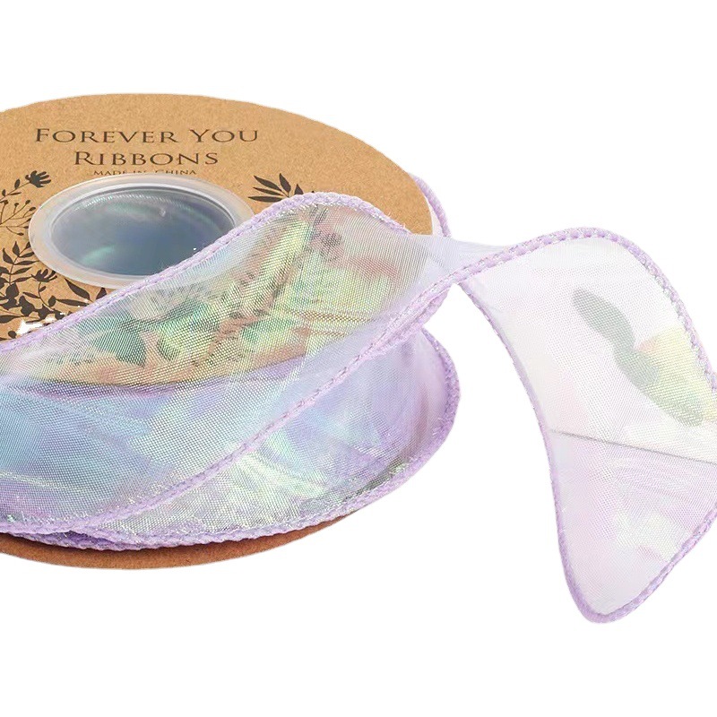 Magic color fishtail yarn ribbon cake baking flower art bundle packaging hem lace snow yarn wavy yarn ribbon wholesale