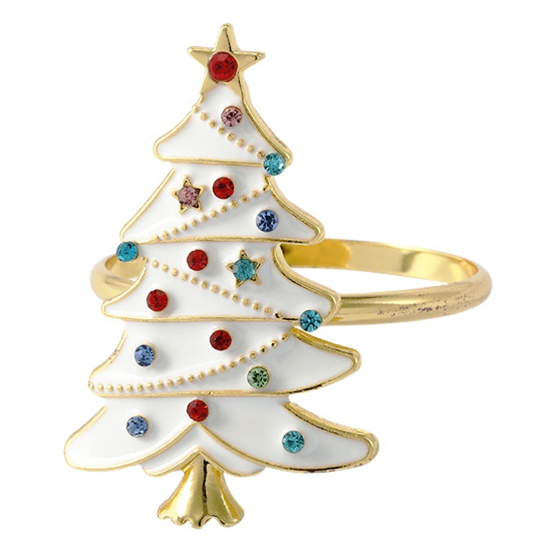 Europe and the United States new creative white Christmas tree napkin buckle hotel restaurant napkin ring paper towel ring Amazon wholesale