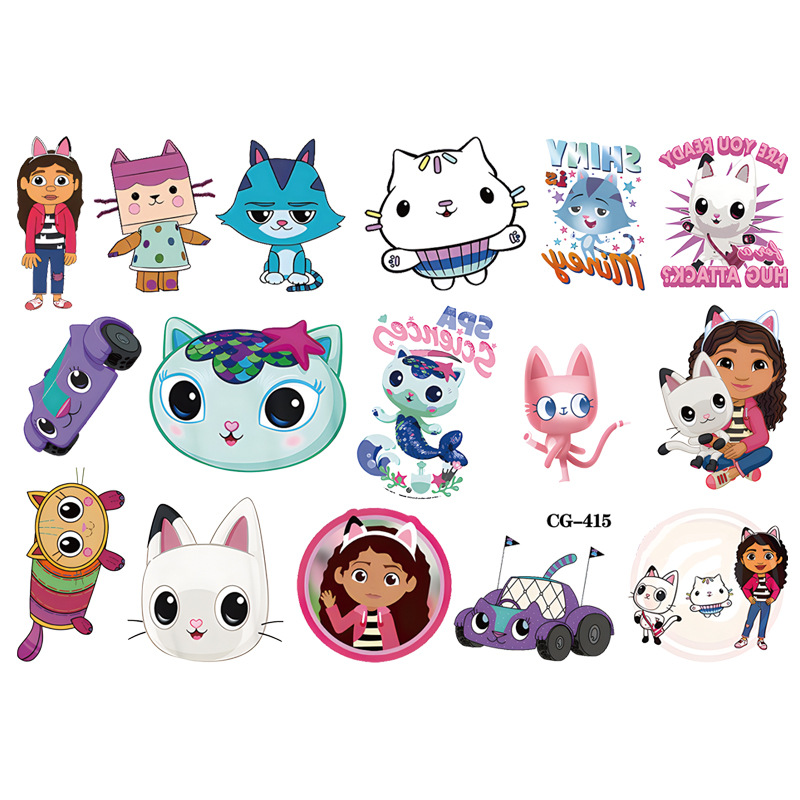 Picture of Gabby's Toy House Cartoon Tattoo Stickers Children's Tattoo Stickers Birthday Party Tattoo Stickers Disposable Water Transfer