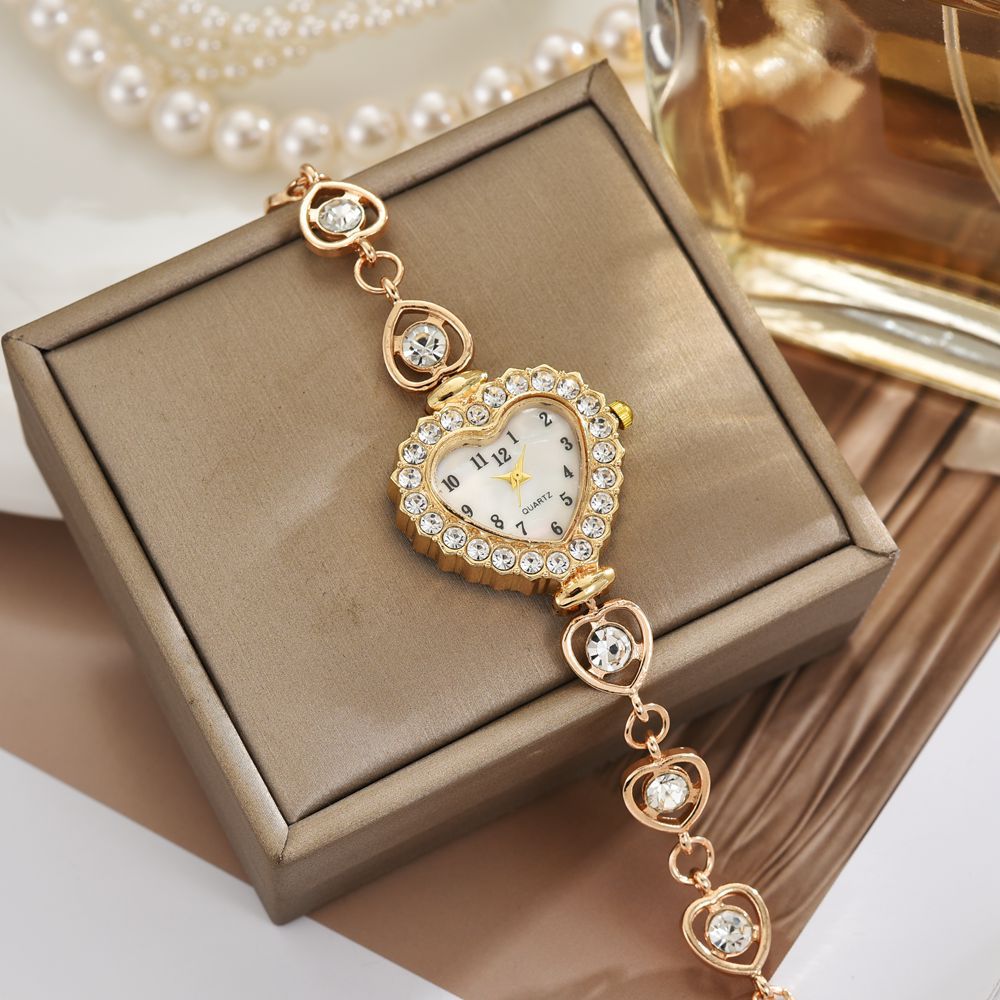 New Internet Celebrant Steel Belt Full Diamond Love Digital Dial Watch Small Lobster Buckle Thin Belt High-value Bracelet Watch for Women