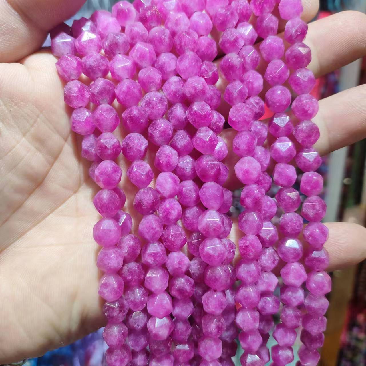 Picture of Factory direct new variety of natural stone diamond cut diy handmade loose beads bracelet jewelry accessories materials