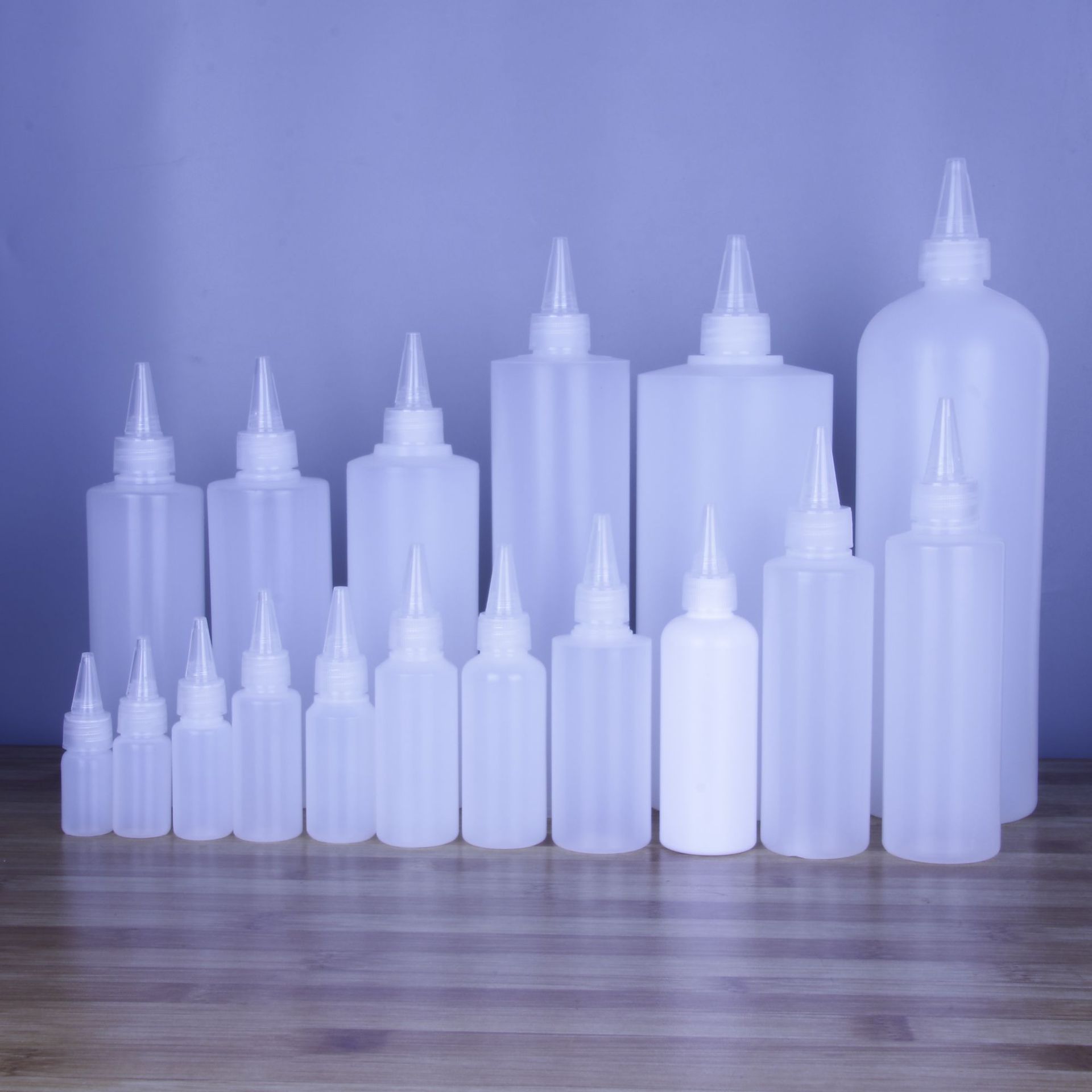 Factory wholesale squeeze 10-1000ml pointed nose bottle translucent PE liquid bottle pigment bottle color bottle