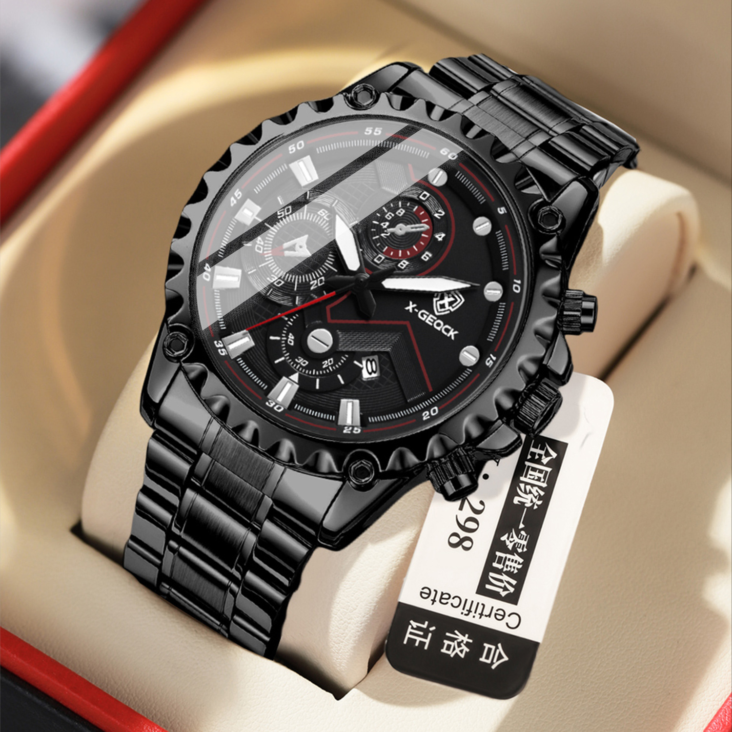 Swiss Brand New Men's Watch Waterproof Calendar Sports Fashion Trend Stainless Steel Watch Men's Watch Cross-Border Wholesale