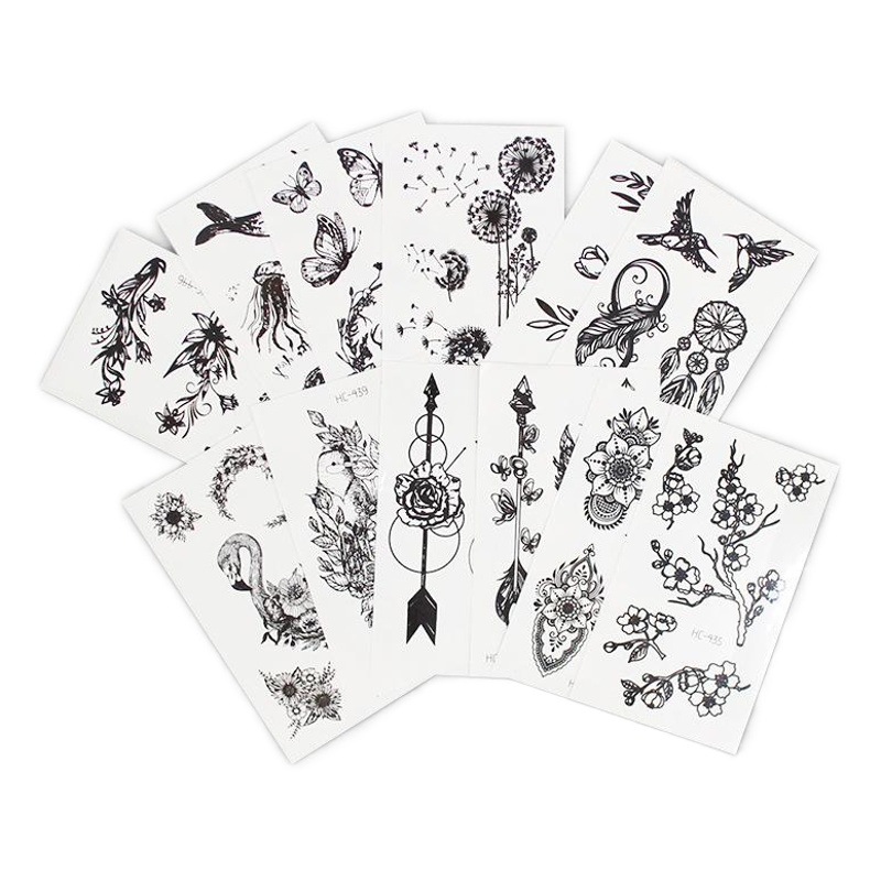 Cross-border supply disposable tattoo stickers waterproof small fresh black tattoo stickers wholesale temporary tattoo stickers
