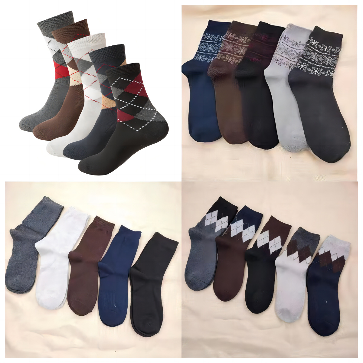 2022 Winter thickened warm socks men's rabbit wool socks snowflake men's mid-calf length socks factory wholesale