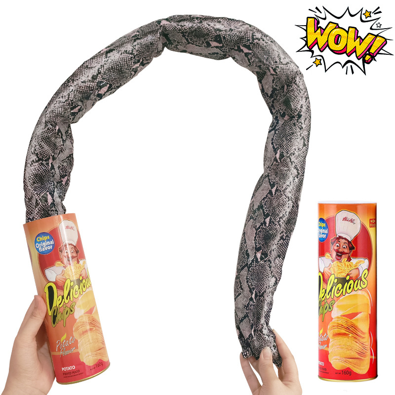 Cross-border April Fool's Day spoof magic potato chips snake trick simulation spring snake student toy party prank gift