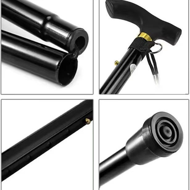 Picture of Aluminum Alloy Mountain Climbing Cane Telescopic Folding 6 Color Mountain Climbing Cane Non-Slip Cane Strengthened Adjustable 5-Section Old Man Cane