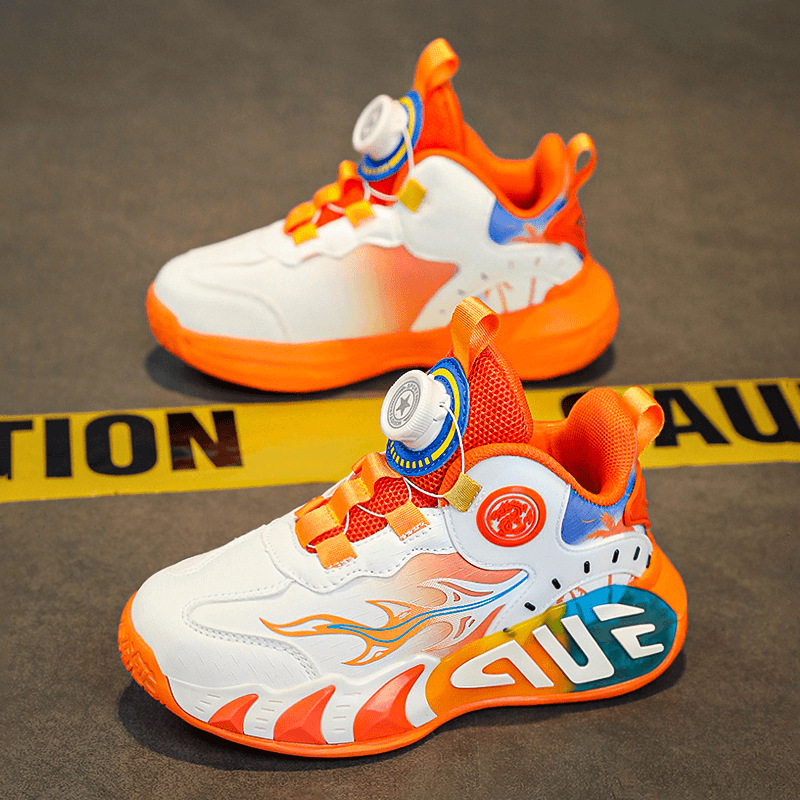6-12 year old boys' shoes autumn new running children's sneakers white breathable non-slip basketball shoes for middle and adult children
