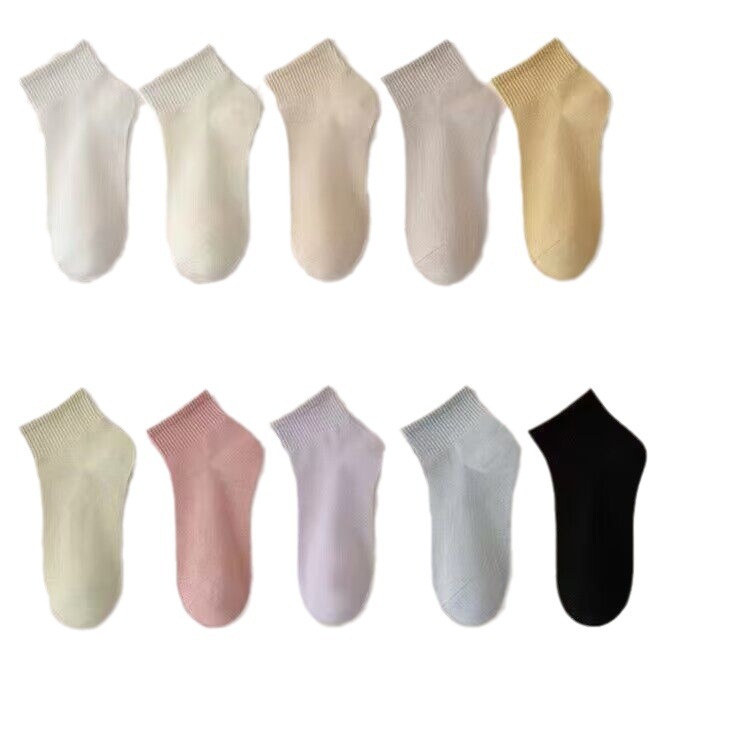 Picture of Solid Color Socks Women's Trendy All-match Boat Socks Macaron Color Short Socks Simple Short Socks Student Sports Socks Cotton Socks