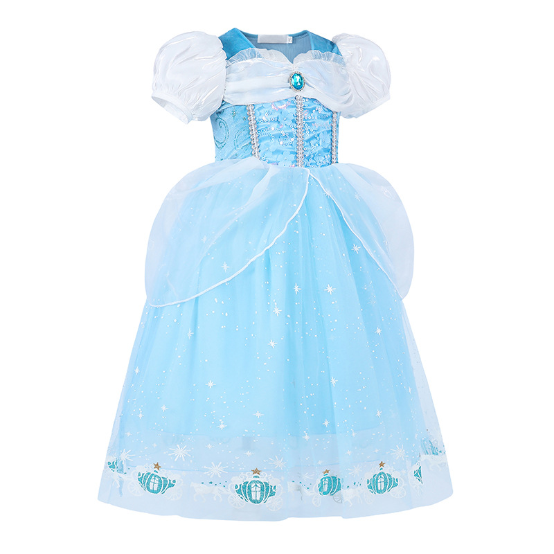 Picture of Cross-border Cinderella princess dress girls' ball pettiskirt girls' dress Halloween dress mesh princess dress