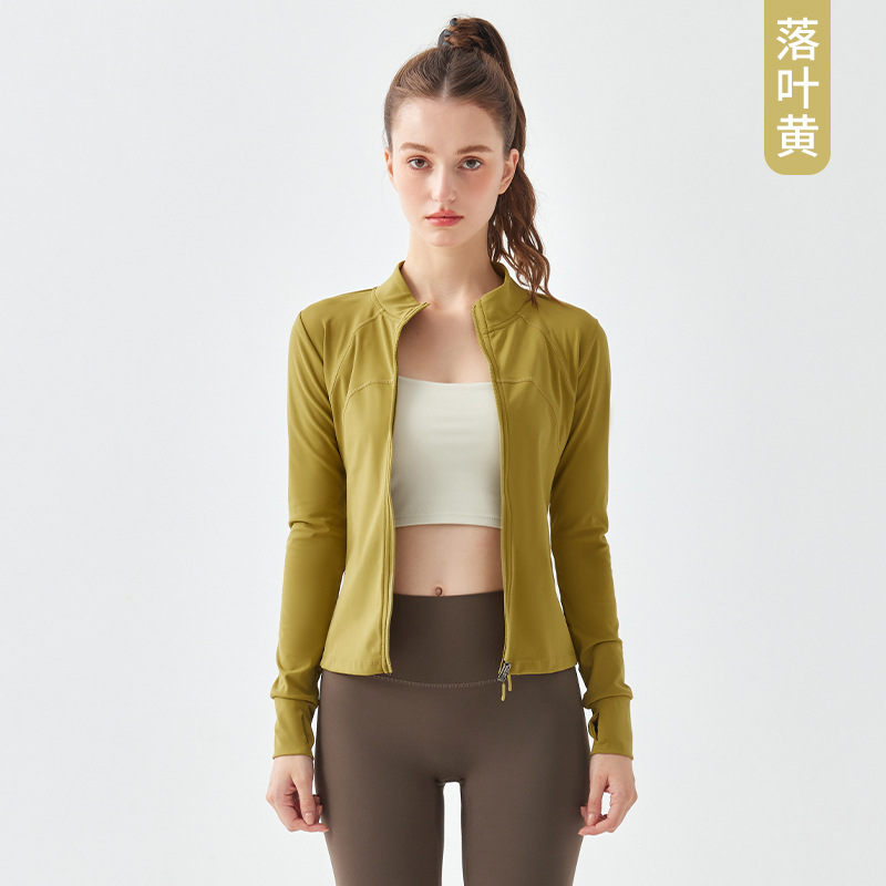 Picture of New Cross-border Sports Jacket Women's Long-sleeved Fitness Clothes Spring and Autumn Top Yoga Cardigan Running Yoga Clothes Blouse
