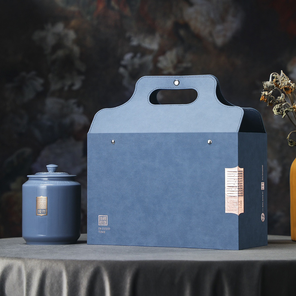 Tea Packaging Shun-time Double Ceramic Gift Box Empty Box Touch Anji White Tea Black Tea Golden Bud Dice Pi Lion Peak Longjing Tea