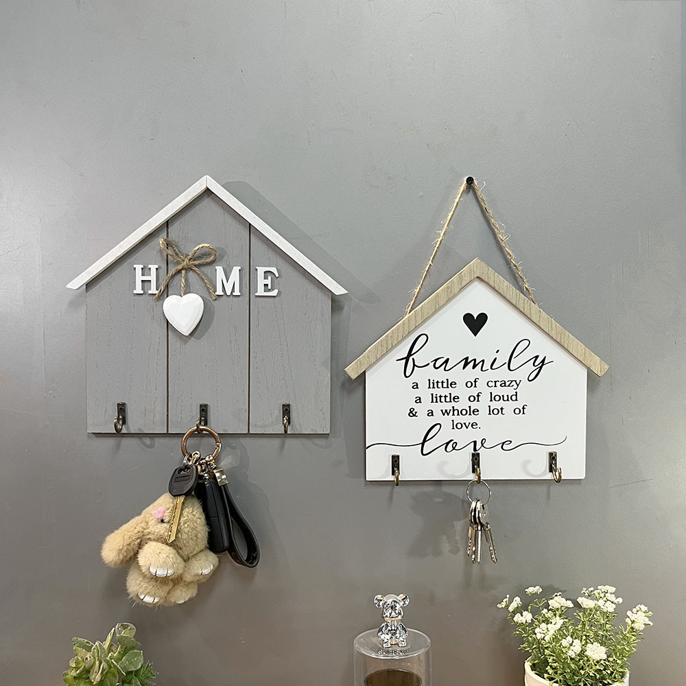 Picture of Entrance door key hook storage living room home wooden wall creative hallway ornaments pastoral decoration wall hanging