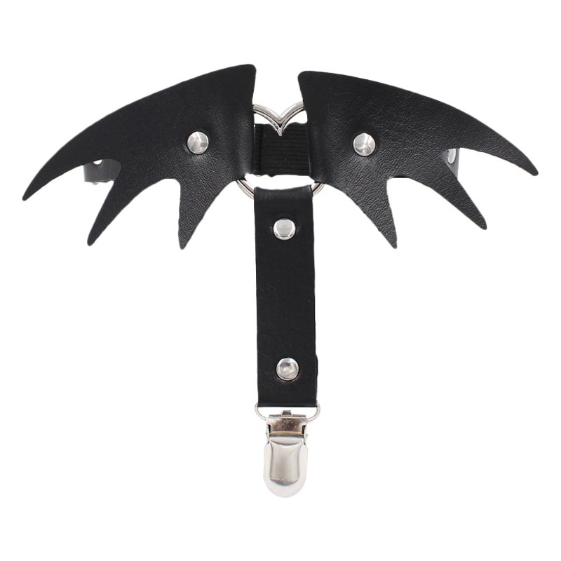 European and American Punk Street Shooting Love Leather Garter Belt Nightclub Exaggerated Halloween Wings Leg Ring Ankle Garter Clip