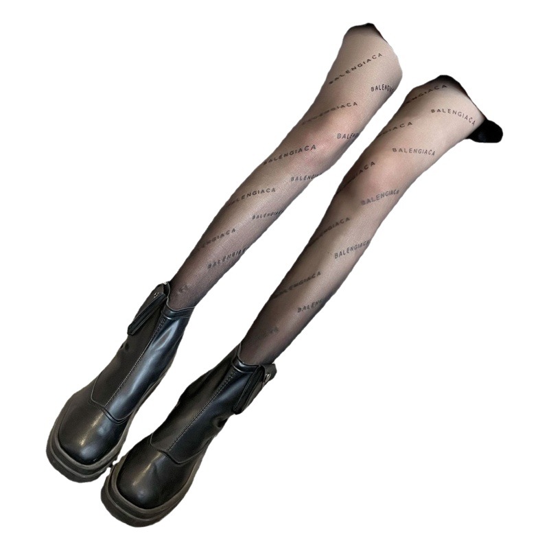 Silk Stockings Letter Stockings Wear-Free Summer Thin Women's Paris Sexy Black Silk Summer Letter Stockings Printed